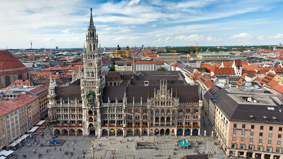 Du lịch Đức - Thành phố Munich - Marienplatz và Tòa thị chính mới, Munich