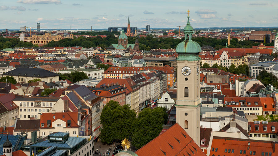 Du lịch Đức - Thành phố Munich - Cảnh nhìn từ tháp Nhà thờ St. Peter, Munich